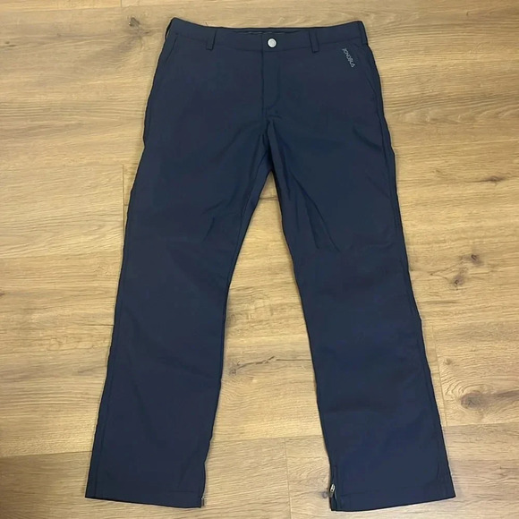 Bonobos | Golf navy checkered polyester pants zipper hems Men’s size 33 x 30 - Picture 1 of 10
